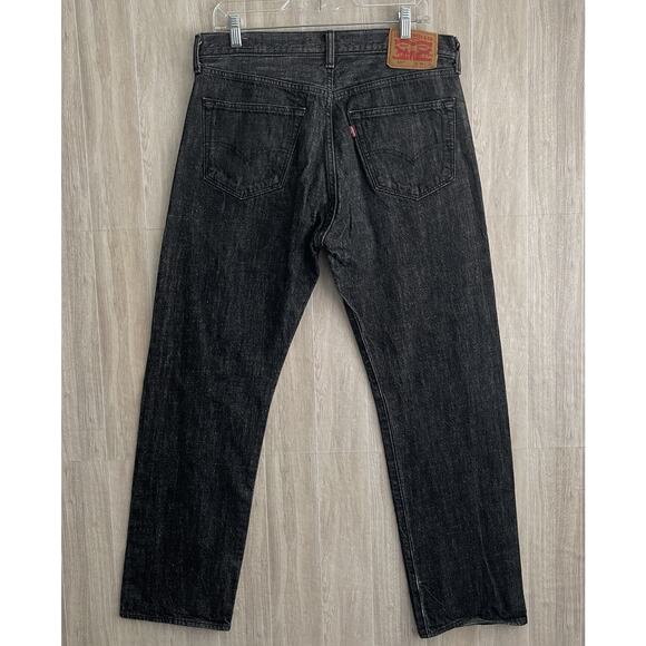 Levi’s 501 Jeans White Oak Cone Denim Men’s Size 34x32 (34x29)Button Fly Patched - Picture 2 of 14